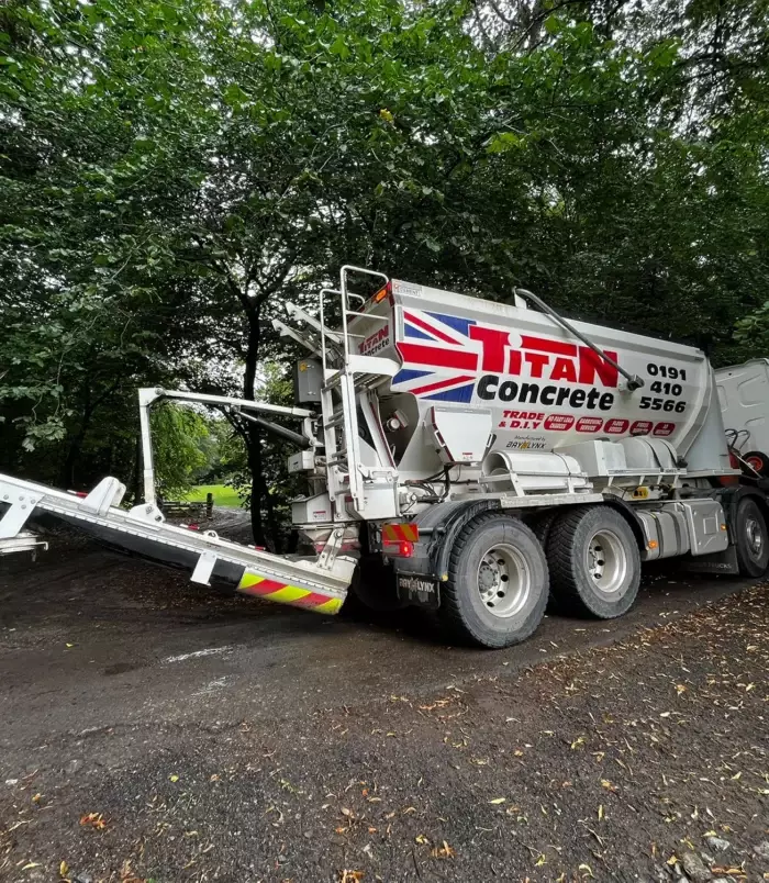 Titan Concrete truck supplying volumetric concrete in the North East